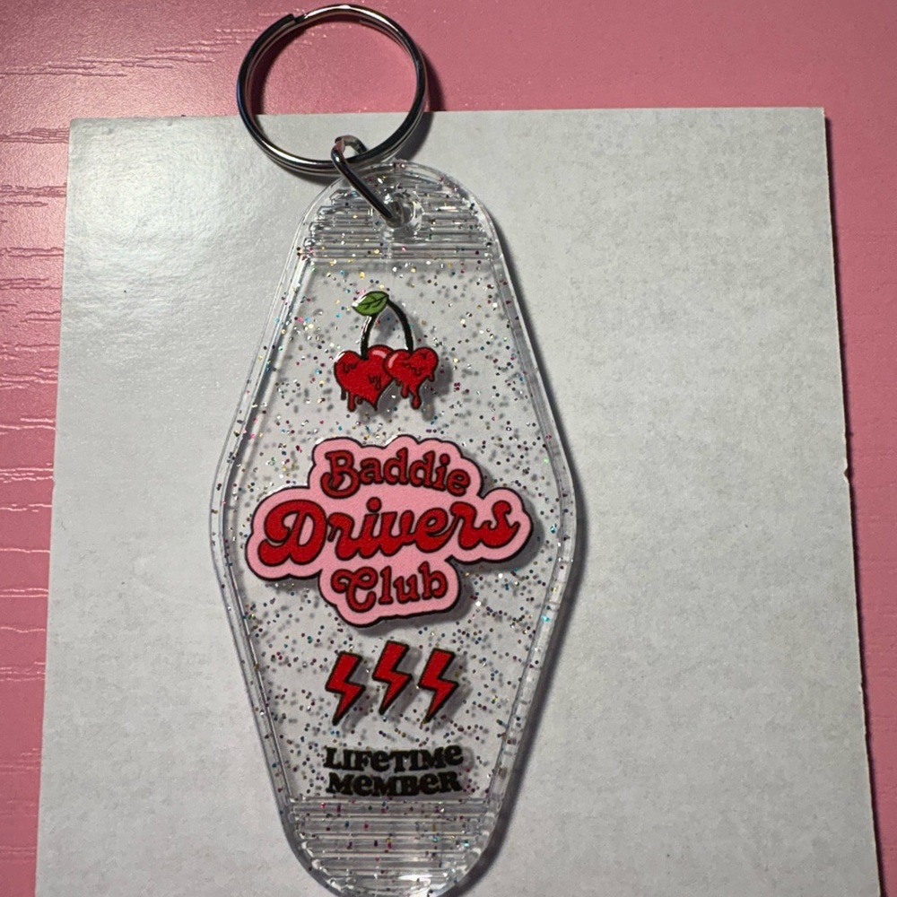 Baddie Drivers Club Keychain - Red and Silver